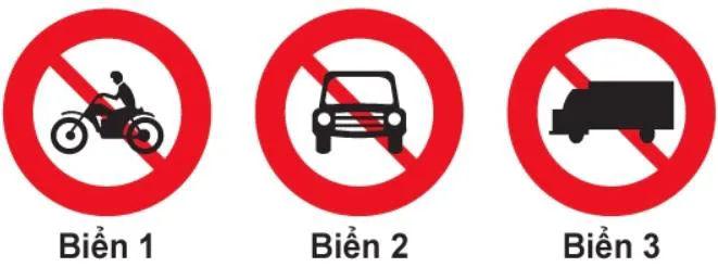 Biển báo cấm – hình câu 306: Biển nào báo hiệu cấm xe mô tô đi vào?