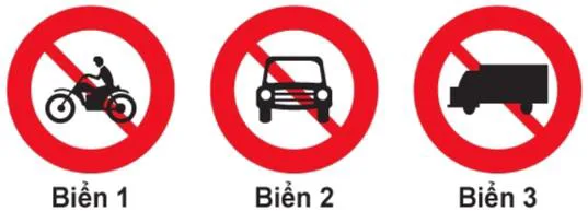 Biển báo cấm – hình câu 307: Khi gặp biển nào thì xe mô tô hai bánh được đi vào?