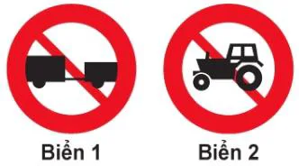 Hình câu 340: Biển nào cấm máy kéo kéo theo rơ moóc?
