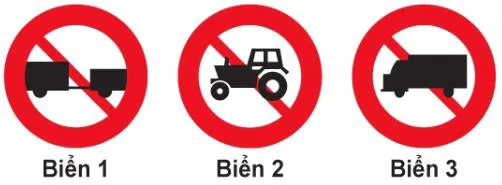 Biển báo cấm – hình câu 343: Biển nào cấm máy kéo?