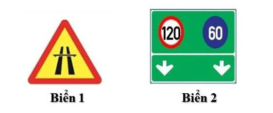 Biển chỉ dẫn – hình câu 365: Biển nào dưới đây chỉ dẫn bắt đầu đường cao tốc phân làn đường có tốc độ khác nhau?