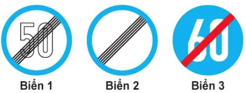 Biển báo cấm – hình câu 435: Trong các biển dưới đây biển nào là biển "Hết tốc độ tối đa cho phép"?
