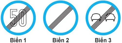 Biển báo cấm – hình câu 438: Biển nào dưới đây báo hiệu hết cấm vượt?