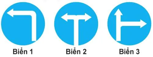 Biển hiệu lệnh – hình câu 441: Biển nào không cho phép rẽ phải?