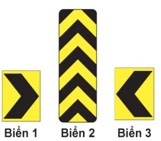 Biển chỉ dẫn – hình câu 473: Trên đường cao tốc, gặp biển nào người lái xe phải chú ý đổi hướng đi khi sắp vào đường cong nguy h…