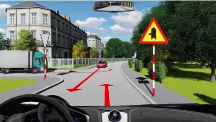 Hình câu 575: Xe nào phải nhường đường trong trường hợp này?