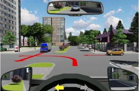 Hình câu 589: Các xe đi theo thứ tự nào là đúng quy tắc giao thông đường bộ?