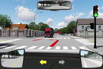 Hình câu 591: Xe nào được đi trước trong trường hợp này?